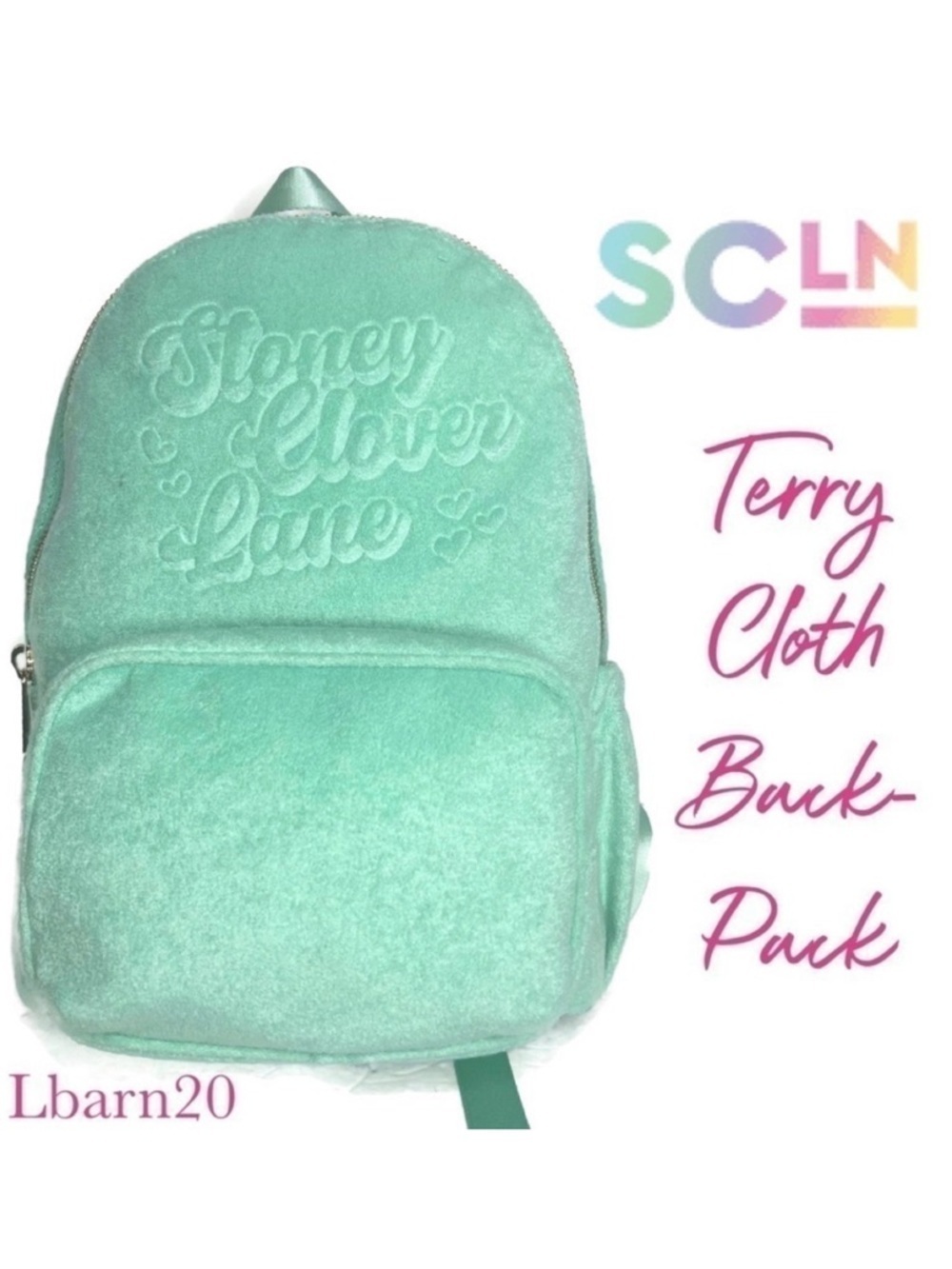 Stoney Clover Lane X Target Mint Green Terry Cloth Backpack NWT
